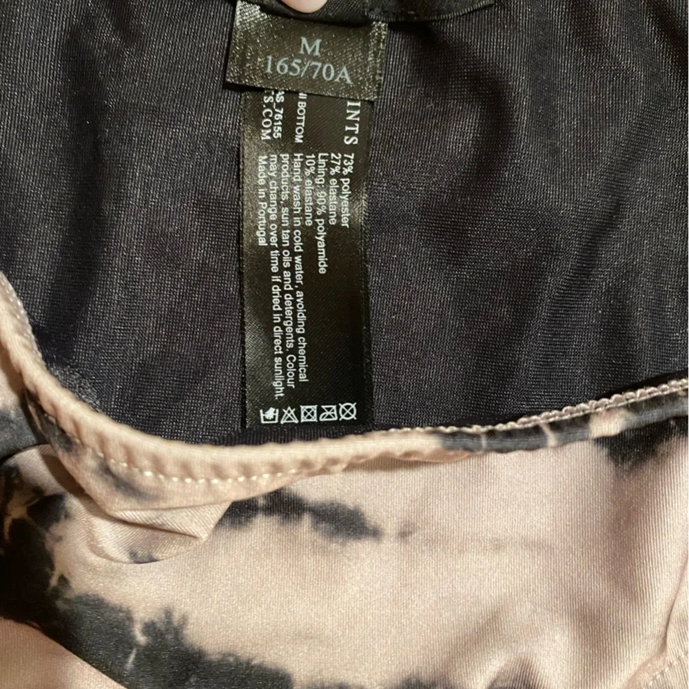 AllSaints Gray and Black Tie-Dye Bikini Bottom
